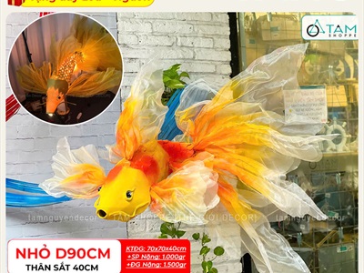 Mô hình cá chép decor đuôi kiếm thân sắt [Có đèn Led - Dáng thon] TCV-CA-05